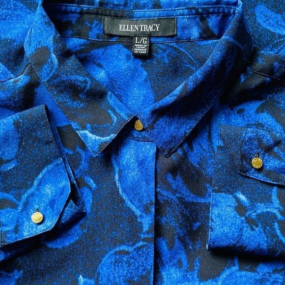 Ellen Tracy Button Down Tunic Shirt - Picture 9 of 10